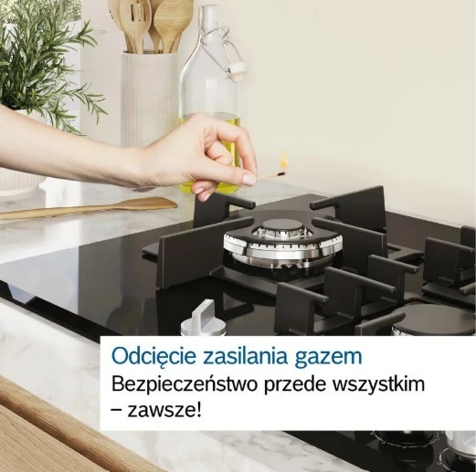 Plinska kuhalna plošča, Bosch PCQ7A5I90, 75 cm, inox, 5 kuhališč