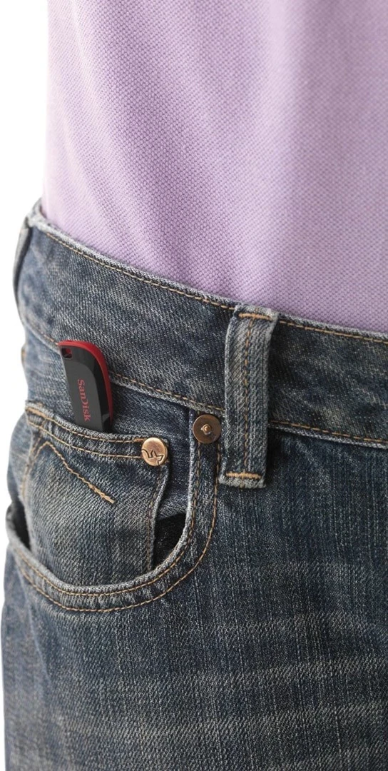 USB Sandisk Cruzer Blade, 128 GB, črn in rdeč