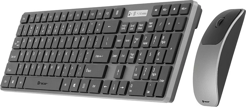 Set tipkovnice in miške Tracer SET RF Nano USB, brezžičen, črn/srebrn