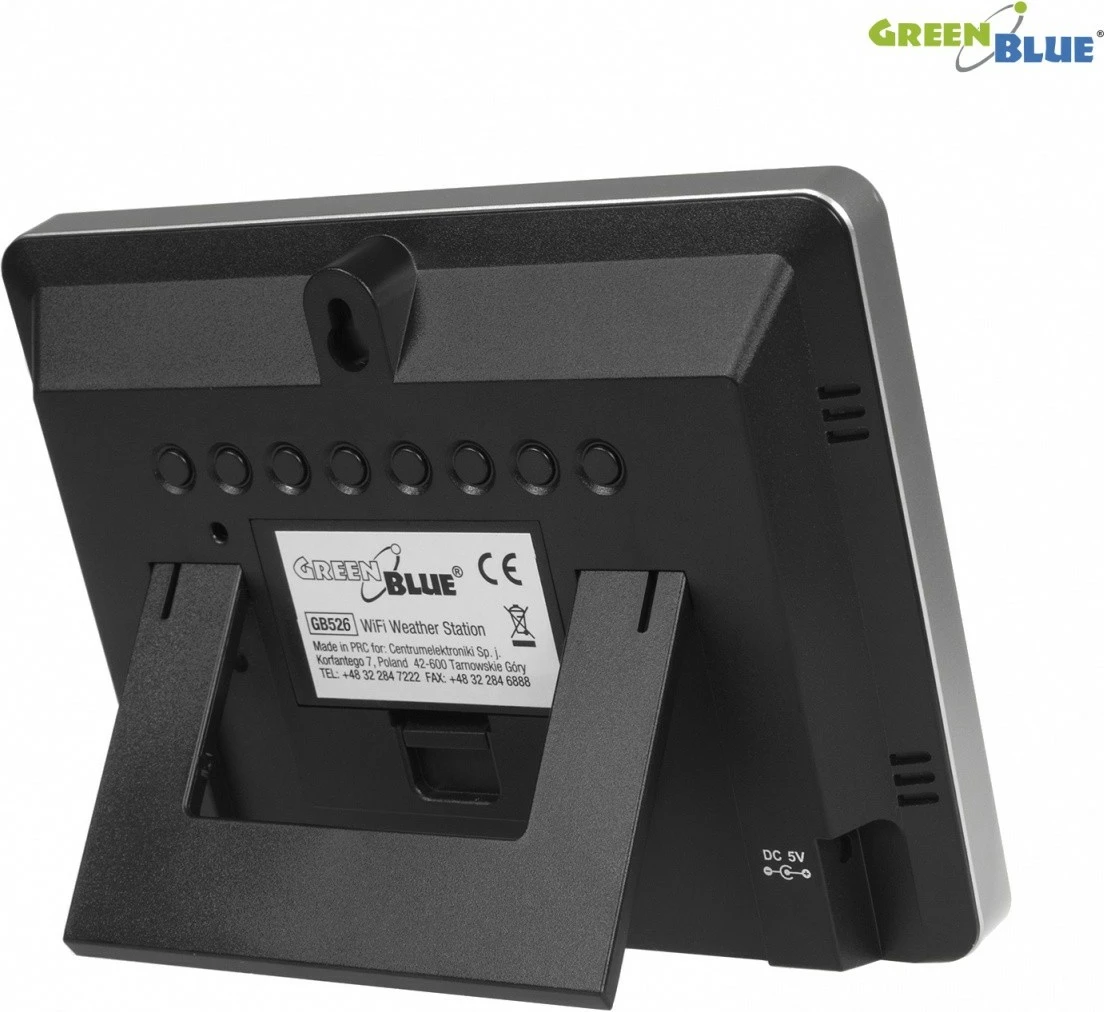 Brezžična vremenska postaja z barvnim zaslonom GreenBlue GB526, črna