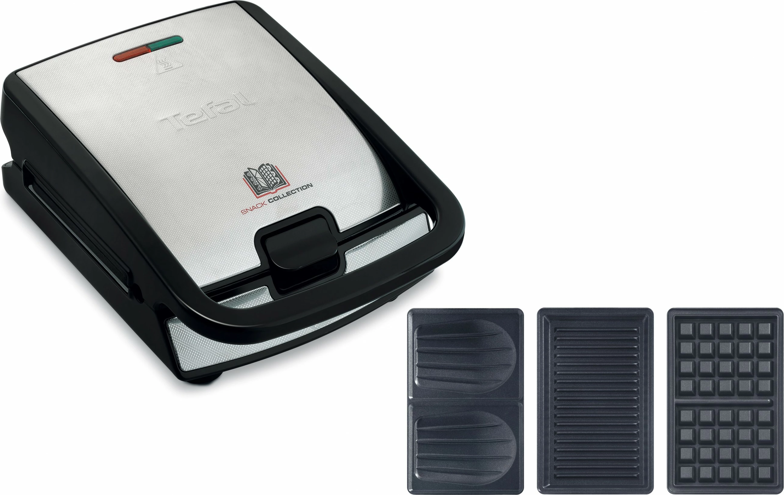 Aparat za sendviče in vaflje Tefal Snack Collection SW852D, 700 W, inox/črn