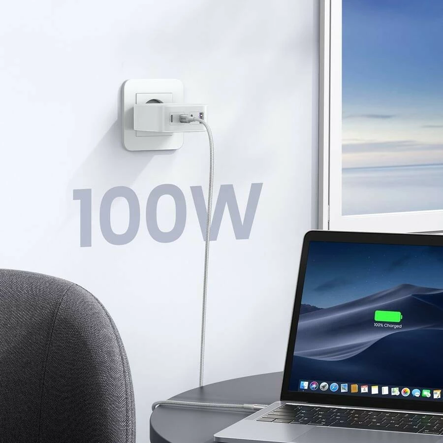 Univerzalni polnilec 100W GaN, 4 priključki USB-C/USB-A, bel — Ugreen Nexode Univerzalni polnilec 100W GaN, 4 priključki USB-C/USB-A, bel — Ugreen Nexode
