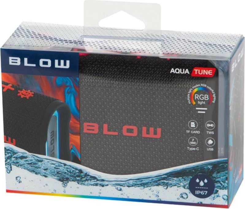 Prenosni zvočnik Aqua Tune Blow, Bluetooth 5.3, IP67, 5W, črn