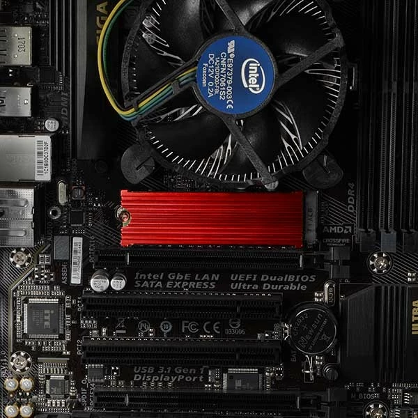 Pasivni hladilnik za SSD M.2, AXAGON CLR-M2, aluminij, s silikonskimi termičnimi blazinicami, rdeč Pasivni hladilnik za SSD M.2, AXAGON CLR-M2, aluminij, s silikonskimi termičnimi blazinicami, rdeč