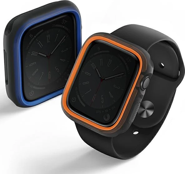 Ovitek za Apple Watch Uniq Moduo 44/45 mm, oranžno-modra, komplet z 2 okvirjema
