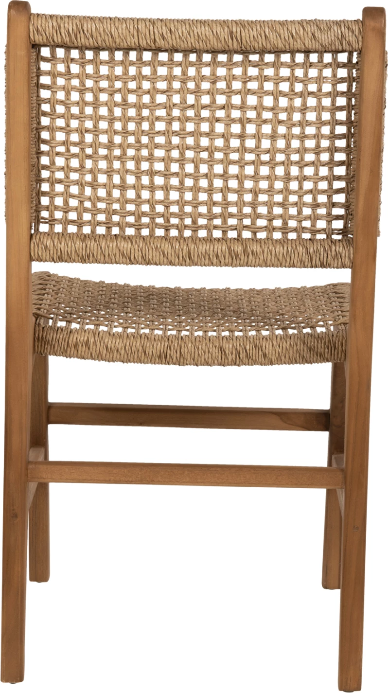 Jedilni stol NESHA FH9386.11 iz tikovega lesa in VIRO vrvi 46x57x86Hcm