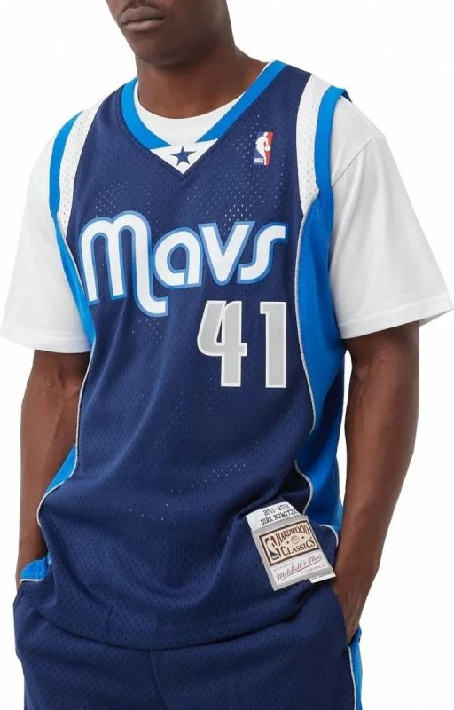 Športna majica NBA Swingman Dallas Mavericks Dirk Nowitzki, Mitchell & Ness, temno modra