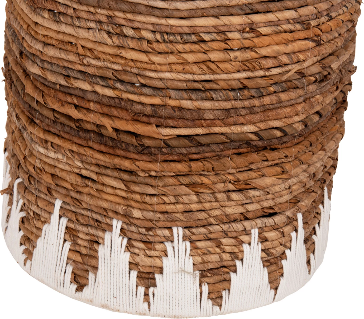 Okrogli košari s pokrovom 3 kosi FH4306 iz rogoza v naravni-beli barvi Φ42x63Hcm