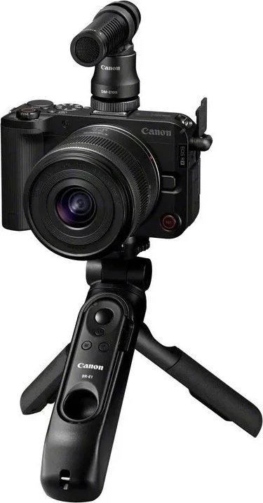 Brezrcalna kamera Canon EOS R50 V z objektivom RF-S 14-30mm F4-6.3 IS STM PZ, stojalo, črna