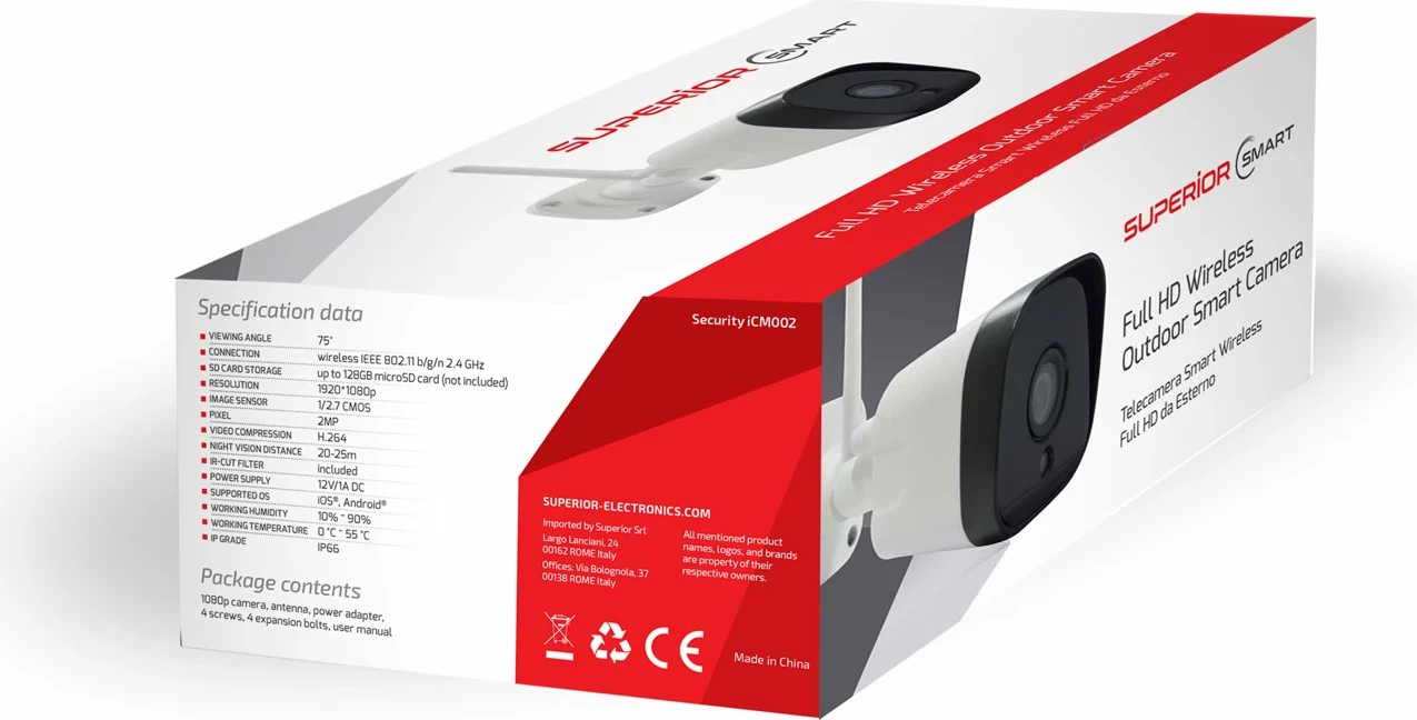 Varnostna zunanja kamera Superior Electronics IP66 FHD WiFi