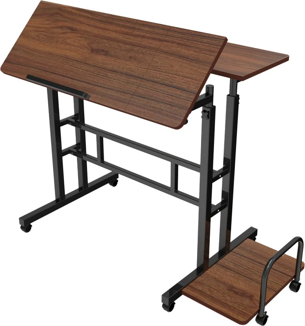 Mobilna miza z nastavljivo višino Maclean MC-124 B, 80x60 cm, višina 67–115 cm, nosilnost max 50 kg, črna