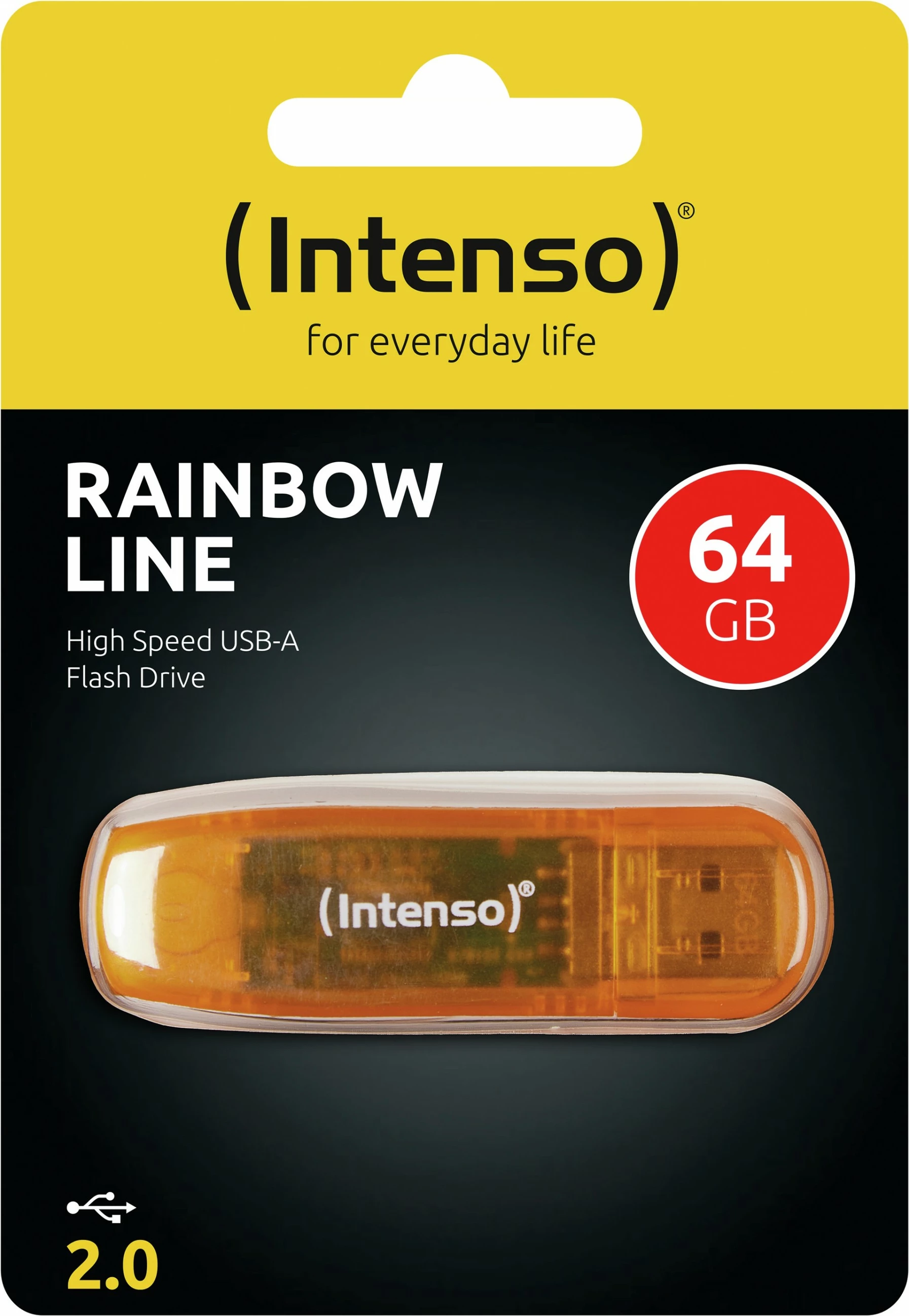 USB za shranjevanje Intenso Rainbow Line 64 GB, USB Type-A, 2.0, oranžen USB za shranjevanje Intenso Rainbow Line 64 GB, USB Type-A, 2.0, oranžen