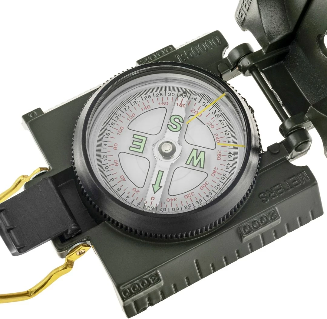 Kompas z osvetlitvijo Mil-Tec US, kovinski, olivno