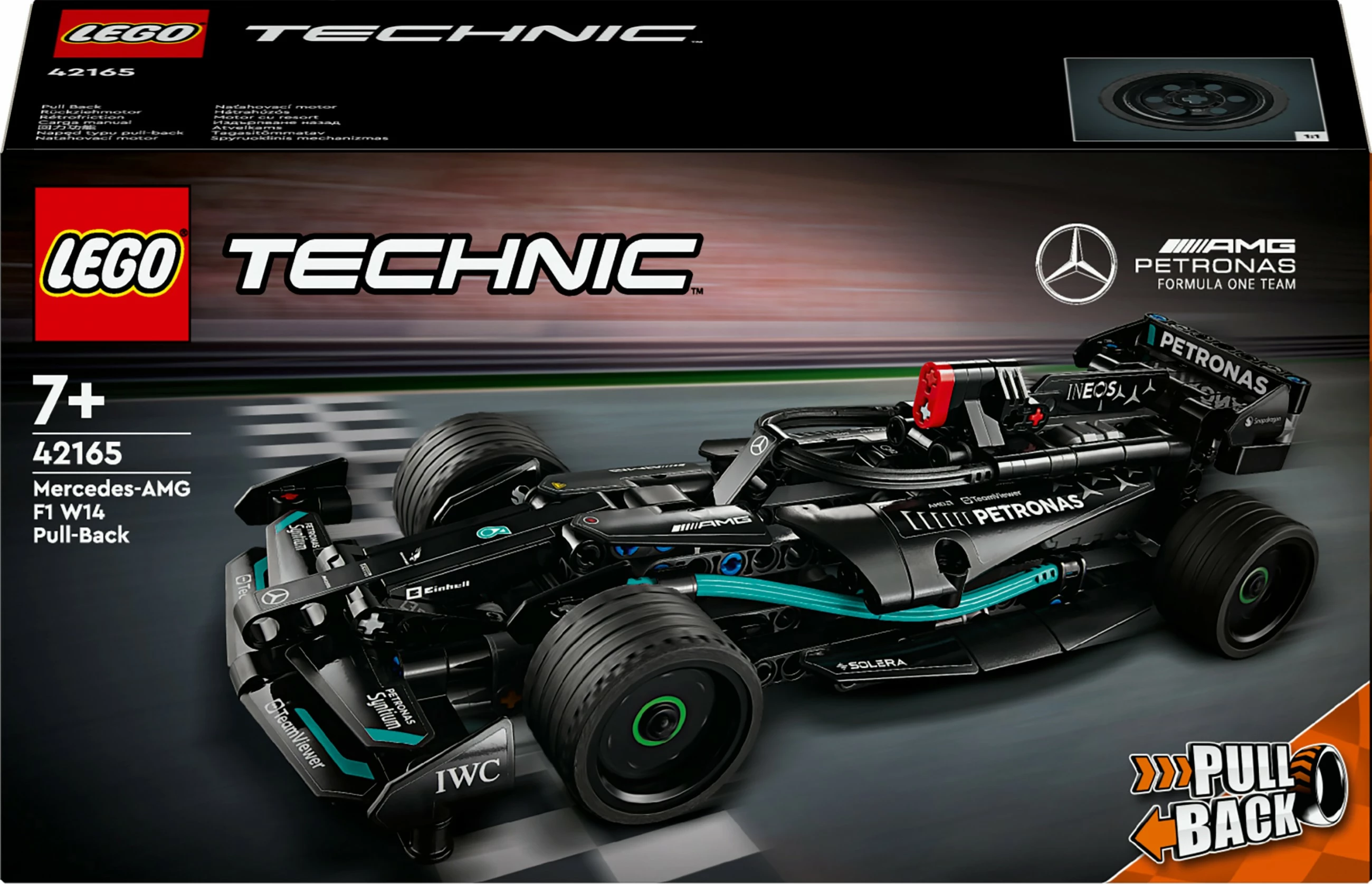 Model dirkalnika Mercedes-AMG F1 W14 E Performance, set LEGO Technic, 240 delov, večbarven