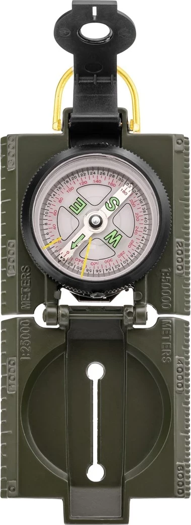 Kompas z osvetlitvijo Mil-Tec US, kovinski, olivno