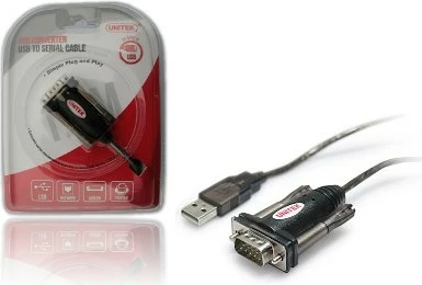 Pretvornik USB v RS-232 Unitek Y-105A, 1,4 m, črn, z adapterjem DB9F/DB25M