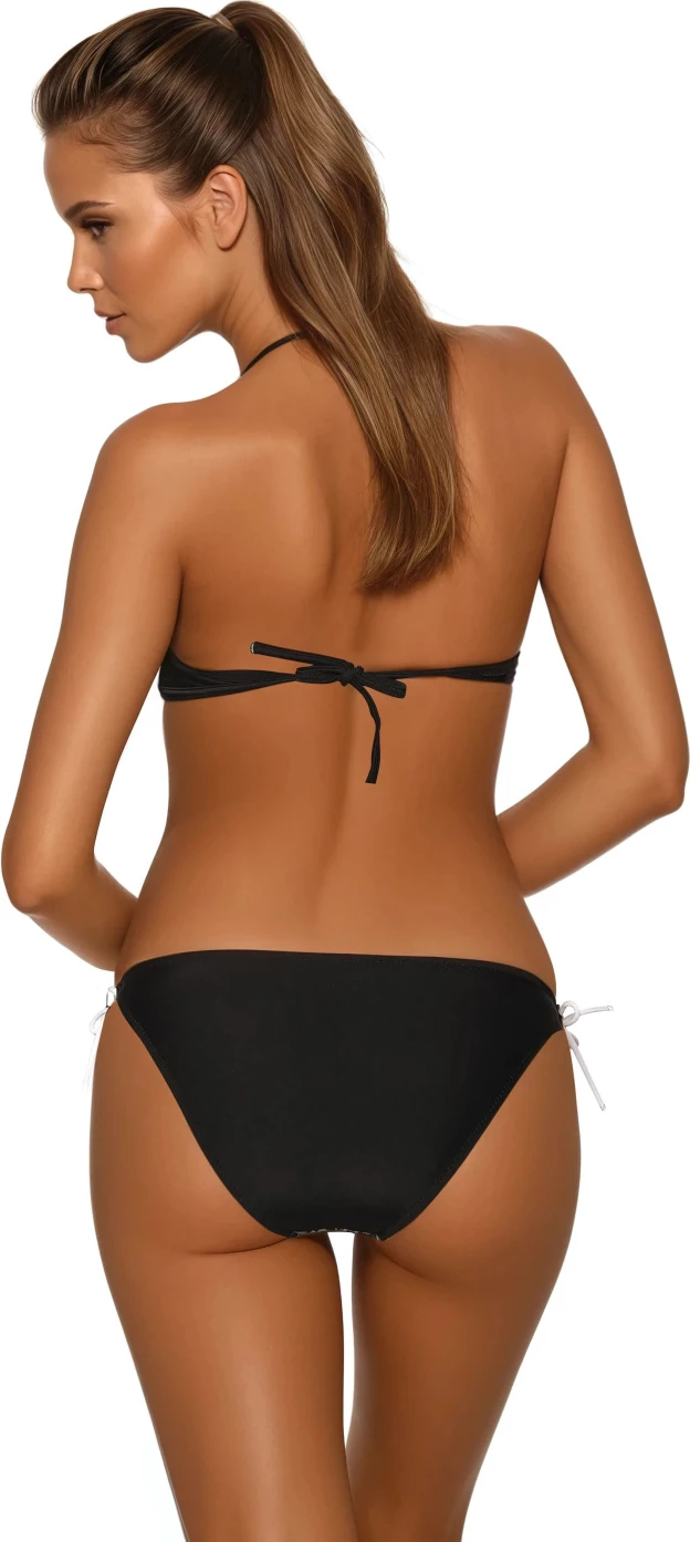 Seksi bikinij z dvodelnim modelom 211419, črn