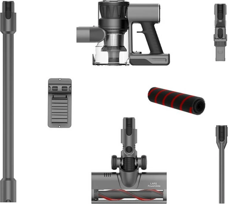 Pokončni brezžični sesalnik Lafe PowerGlide 200W BLDC, 22 kPa, 0,5 L, do 35 min, 2200 mAh, črn