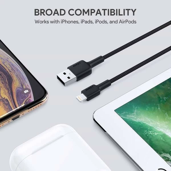 Kabel USB na Lightning, 2 m, črn — AUKEY CB-AL05
