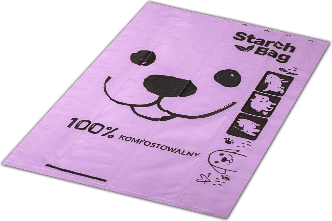 Kompostne vrečke Starch Bag, 8 x 15 kosov, vijolične