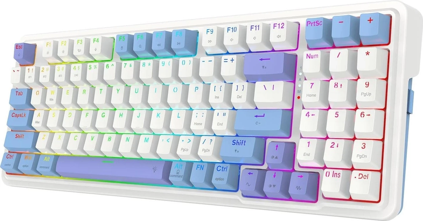 Mekani tipkovni z RGB osvetlitvijo, Redragon Gloria K664WBP-RGB-PRO, bel