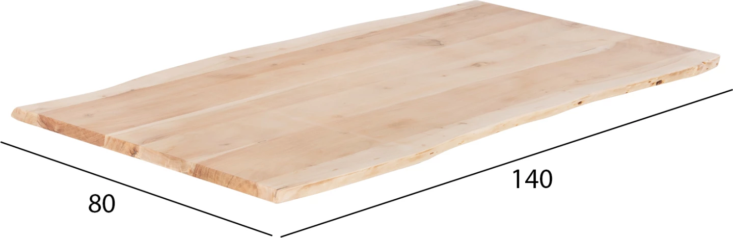 Namizna plošča iz masivnega lesa akacije FH8465.21 naravna barva lesa 140x80x4 (debelina) cm