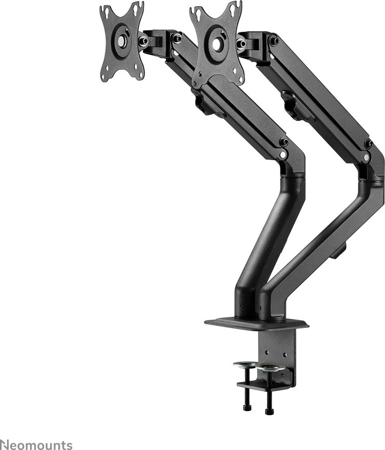 Nosilec za dva monitorja Neomounts FPMA-D650DBLACK, 17–27 palcev, nastavljiva višina z gas spring, črn Nosilec za dva monitorja Neomounts FPMA-D650DBLACK, 17–27 palcev, nastavljiva višina z gas spring, črn