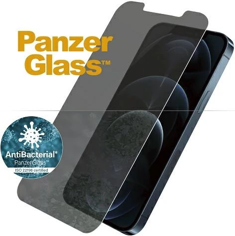 Zaščitno steklo PanzerGlass Standard Super+ za iPhone 12 Pro Max, antibakterijsko, za zasebnost