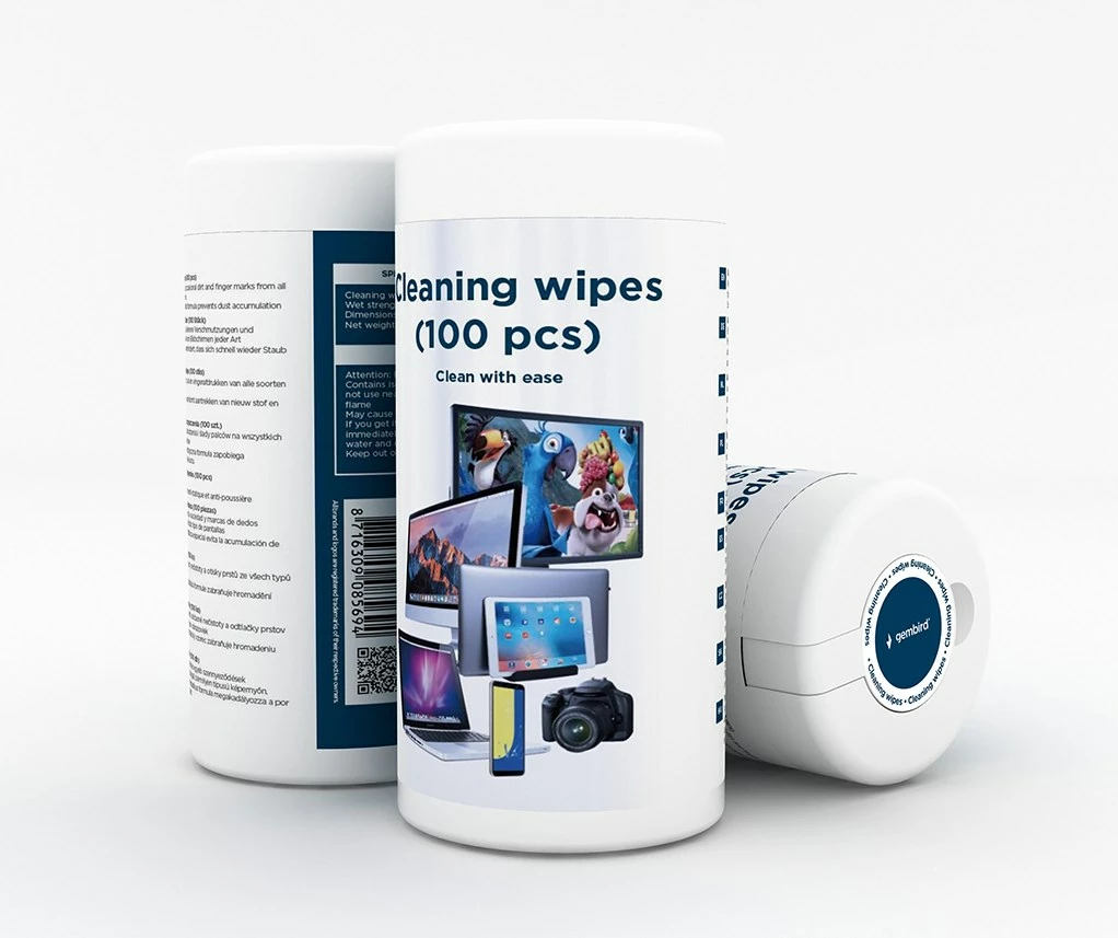 Komplet za čiščenje GEMBIRD CK-WW100-01, mikrovlakna, 100 kosov, črn