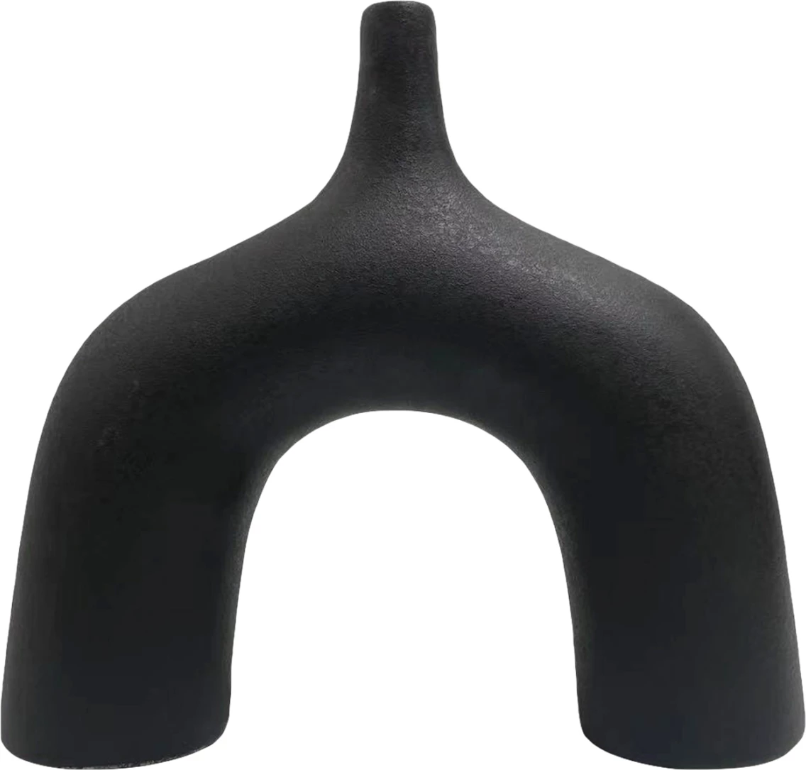 Keramična namizna dekoracija serije ISIL FH4601.02 mat črna 34x10x33Hcm