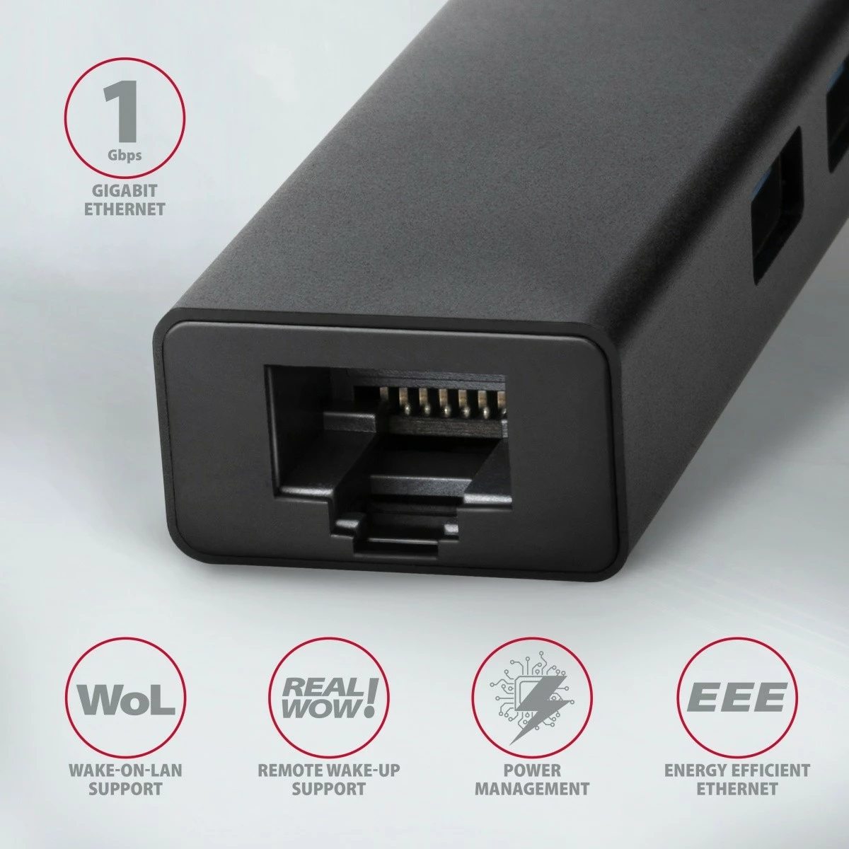 Multiport USB hub, 4 v 1, 5 Gbps, 3x USB-A + Gigabit LAN, aluminij, USB-A kabel 20 cm, črn - AXAGON HMA-GL3A Multiport USB hub, 4 v 1, 5 Gbps, 3x USB-A + Gigabit LAN, aluminij, USB-A kabel 20 cm, črn - AXAGON HMA-GL3A