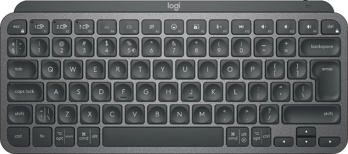 Mini tastatura Logitech MX Keys Mini, brez brezžična, LED, QWERTY, grafit