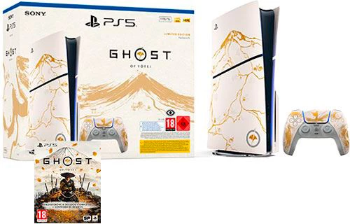Igralna konzola PlayStation 5 Sony Ghost of Yotei Gold omejena izdaja Slim 1 TB, bela