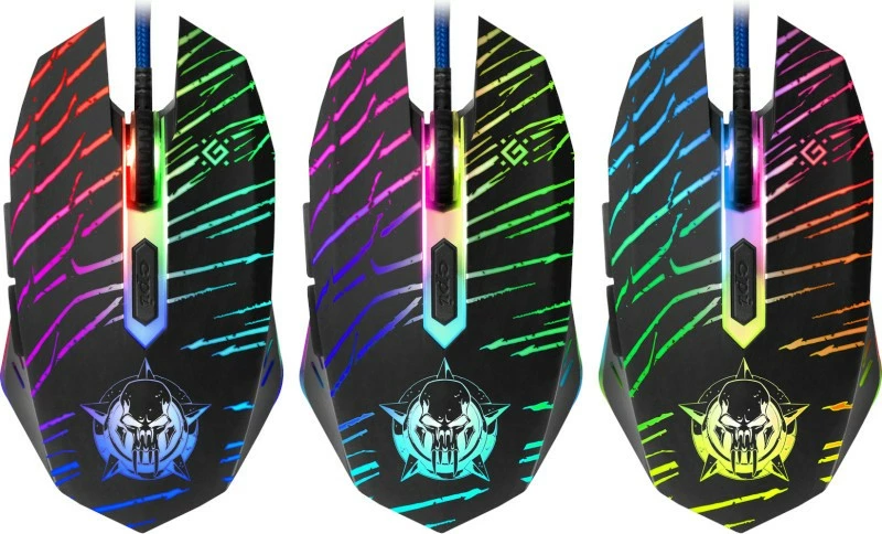 Gaming miška Defender DARK AGENT GM-590L, z žico, 12800 dpi, črna