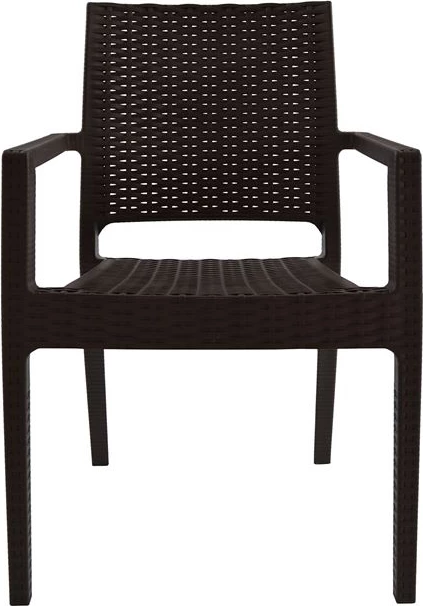 Stol z nasloni iz polipropilena temno rjave barve FH5134.02 57x55,5x89 cm, set 4 kosov