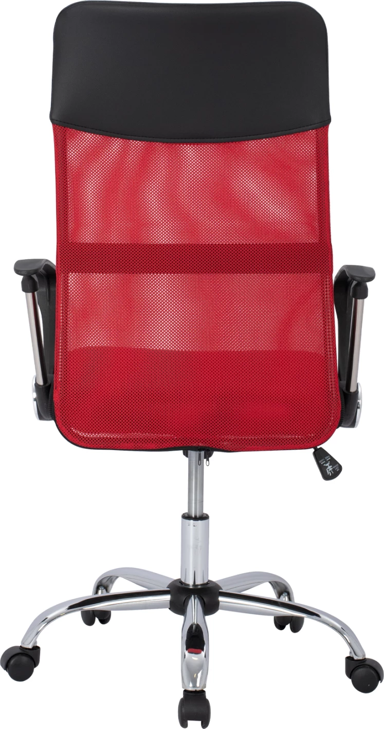 Pisarniški stol FH1000.07 Črna Rdeča Mreža kromirana noga 61x58x118