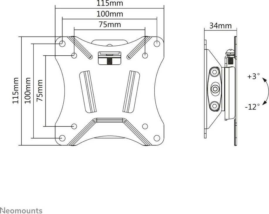 Namizni/stenni nosilec za monitor/TV, nagibni, Newstar NM-W60BLACK, 10–30", jeklo, črn Namizni/stenni nosilec za monitor/TV, nagibni, Newstar NM-W60BLACK, 10–30", jeklo, črn