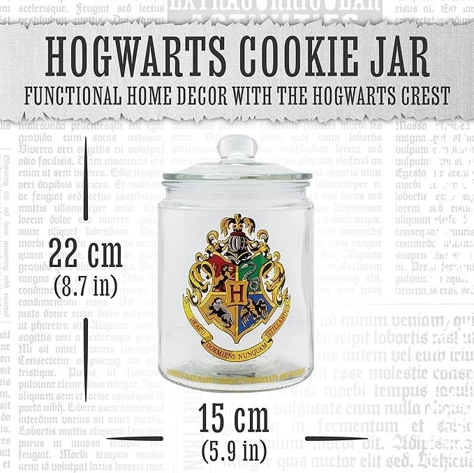 Baratol za piškote s motivom Harry Potter, steklo, s grbom Hogwarts