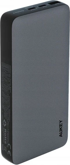 Power bank 20000mAh, 65W, 3x USB, siv — AUKEY PB-Y43