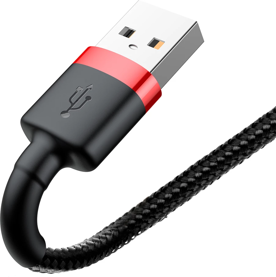 Kabel za hitro polnjenje in prenos Baseus Cafule CALKLF-B19 USB-A na Lightning, 1 m, črno/rdeč