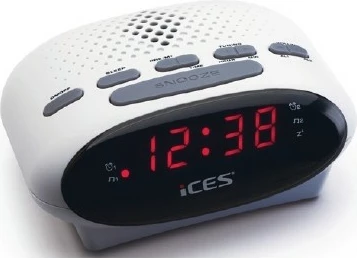 Budilka z radiem Lenco ICR-210, LED zaslon, FM radio, bela