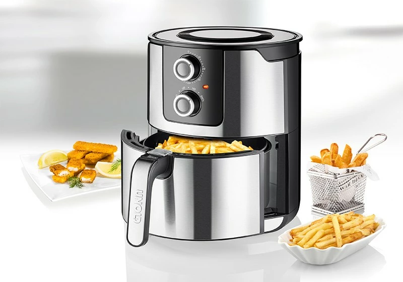 Friteza na vroči zrak, UNOLD 58655, 5 L, 1 kg, 80–200 °C, črna Friteza na vroči zrak, UNOLD 58655, 5 L, 1 kg, 80–200 °C, črna