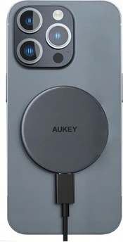 Brezžični polnilec MagSafe Qi2 AUKEY LC-MC10, 15 W, USB-C, črn