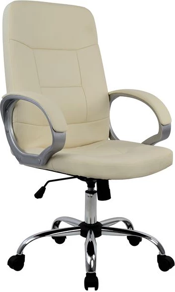 Pisarniški stol za vodje FH1024.08 krem z kromirano osnovo 64x55x120