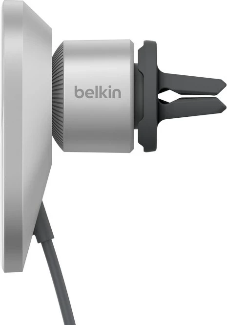 Brezžični polnilec za avto Belkin BoostCharge Pro WIC008BTGR-V2, 20 W, USB Type-C, srebrno/bele barve