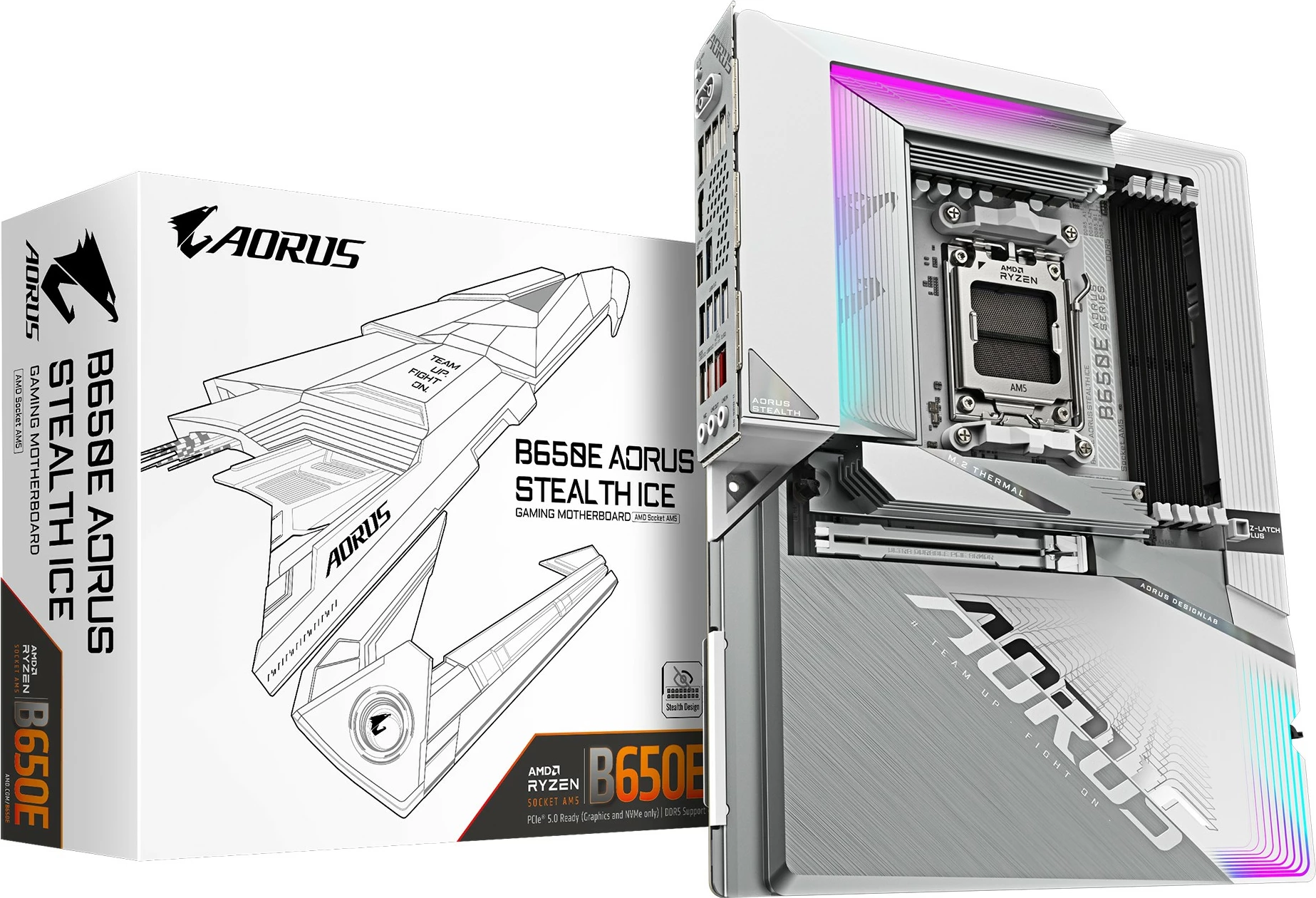 Plošča Gigabyte B650E AORUS STEALTH ICE, AM5, DDR5, ATX, bela