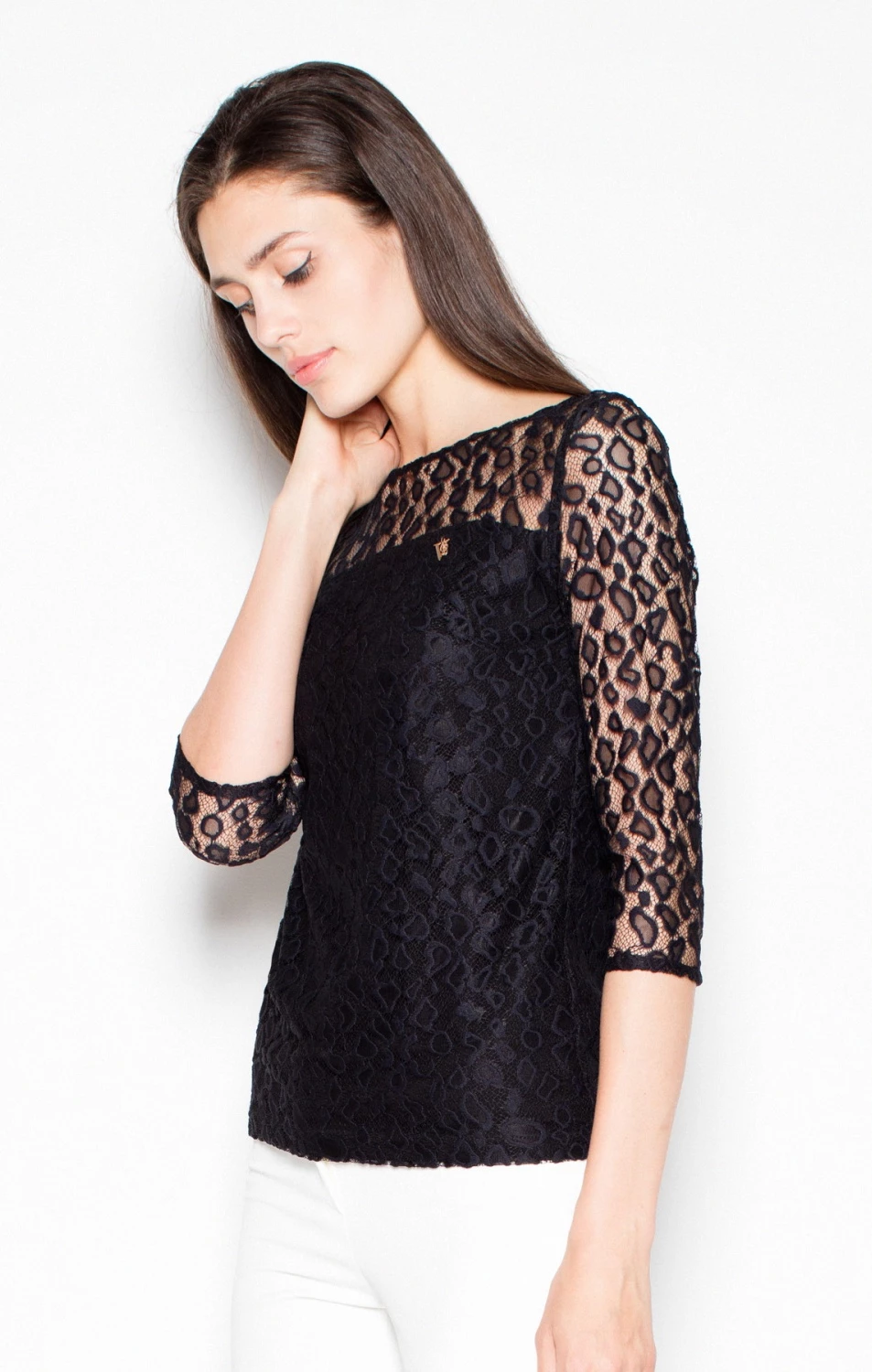 Elegantna bluza Venaton 77528, črna