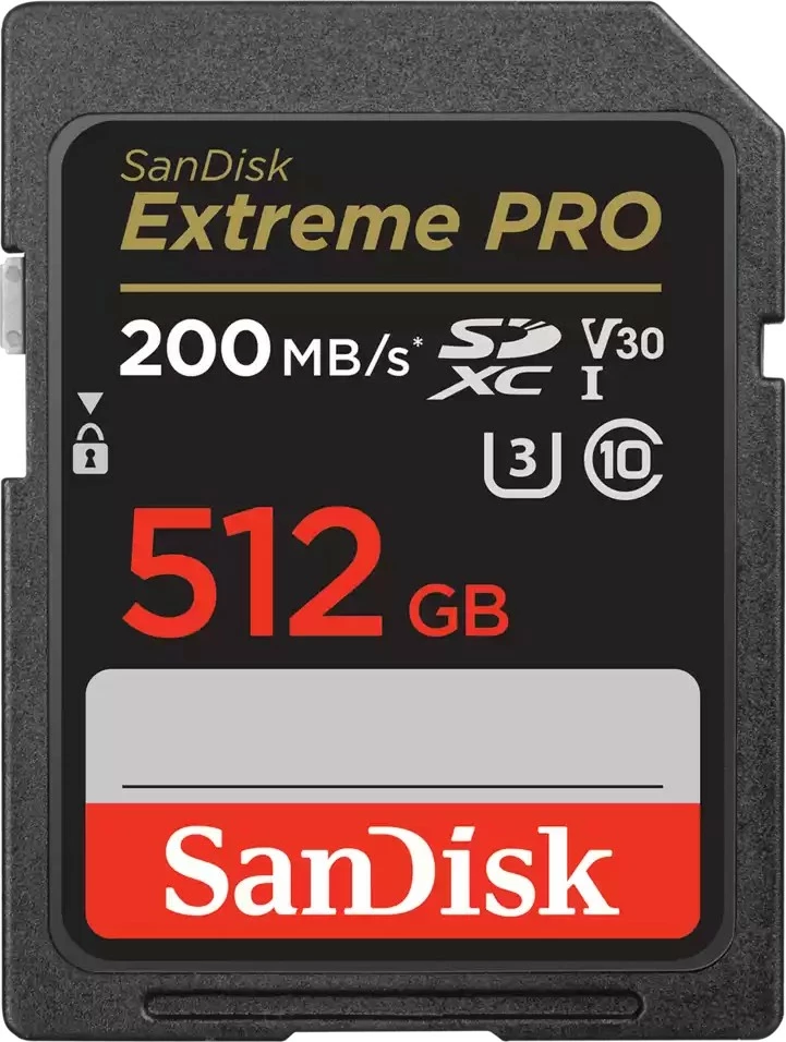 Kartica SDXC Sandisk Extreme PRO, 512 GB, Class 10, 200 MB/s, 140 MB/s, črna Kartica SDXC Sandisk Extreme PRO, 512 GB, Class 10, 200 MB/s, 140 MB/s, črna