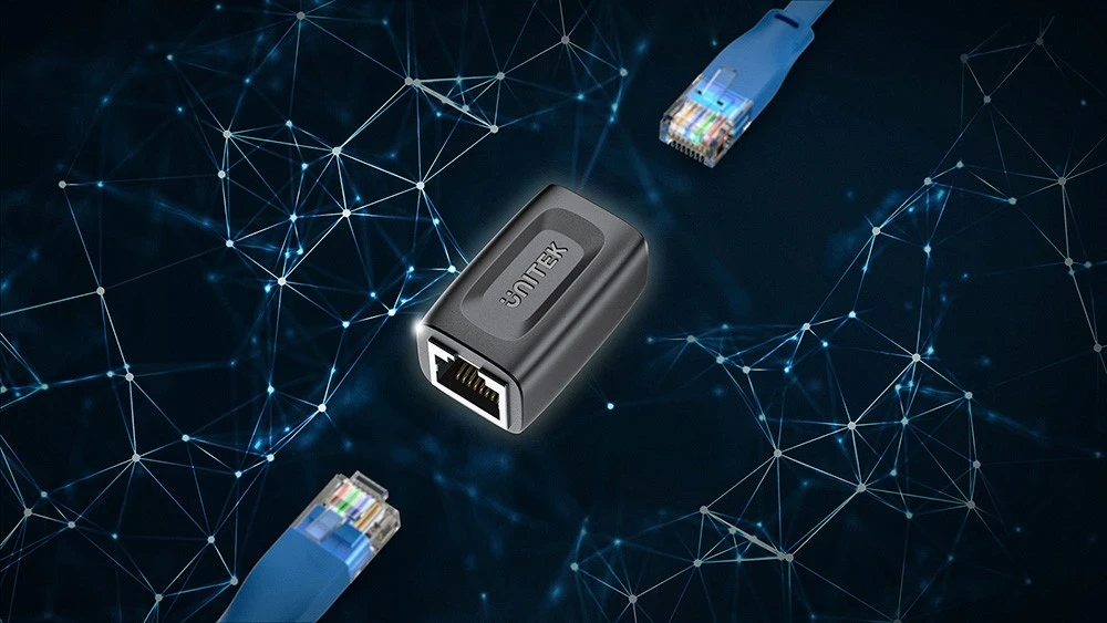 Povezovalec RJ45 (F) - RJ45 (F) Cat.6, 1 Gbps, črn (Unitek)