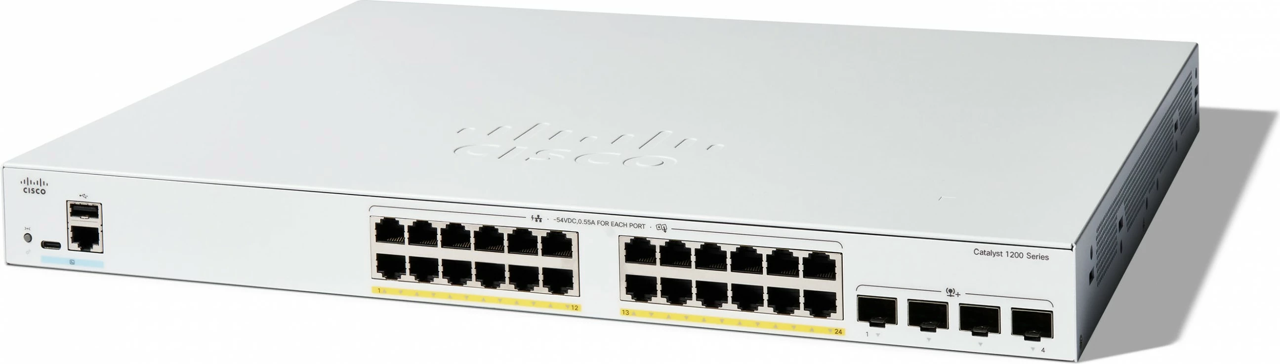 Napredni omrežni stikalo Cisco Catalyst C1200-24FP-4X, 24x GE, PoE, 4x10GE SFP+, belo